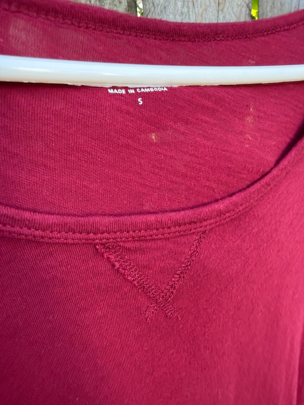 J. Crew Factory Vintage Cotton Boat Neck Tee 3/4 sleeves V notch A8691 S - Picture 6 of 10